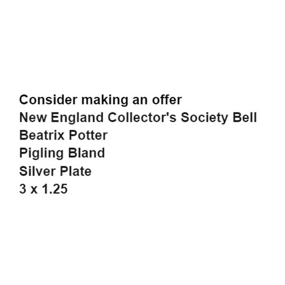 New England Collectors Society Bell Beatrix Potter Pigling Bland Silver Plate - Picture 3 of 9